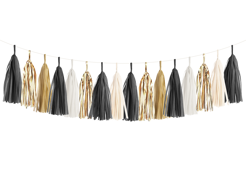PPBY** Black, White, and Gold Tassel Kit -  - Party Supplies - Feliz Modern