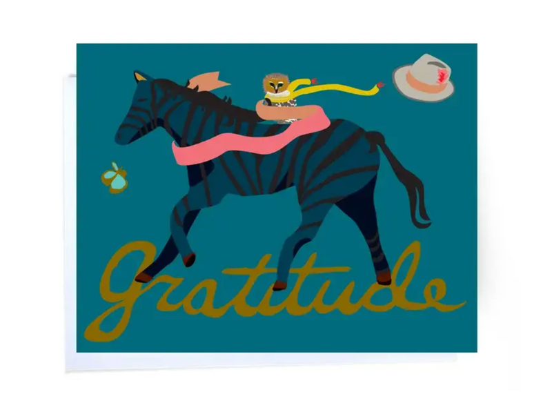 ELGR* Blue Zebra Gratitude Card -  - Cards - Feliz Modern