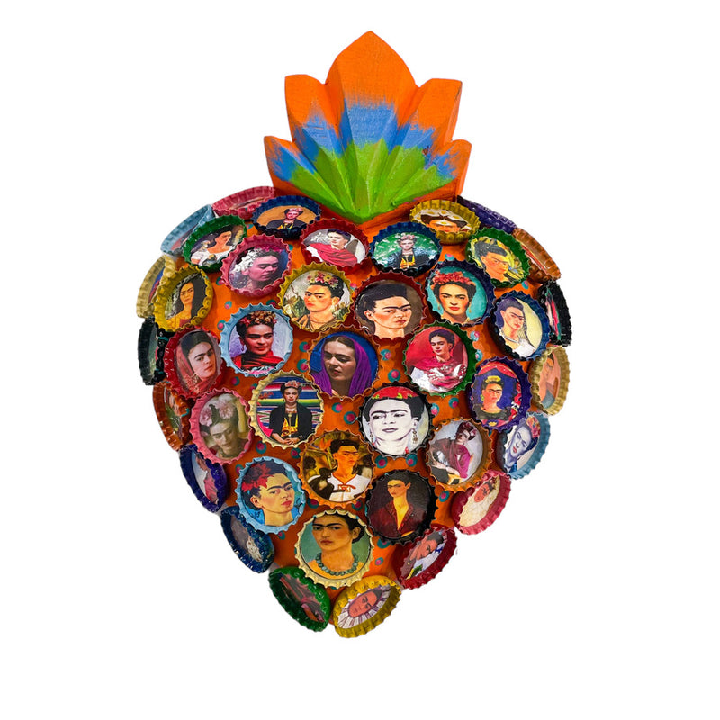 LD Large Bottle Cap Frida Heart - Orange - Decor Objects - Feliz Modern