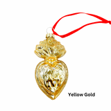 CFC Assorted Small Sacred Heart Ornament - Yellow Gold - Christmas - Feliz Modern