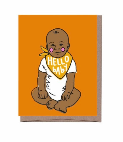 LFGE* Hello Baby Bandana Card -  - Cards - Feliz Modern
