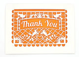 TWH Thank You Papel Picado Card - Orange - Cards - Feliz Modern