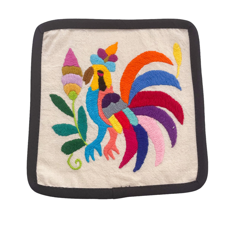 DAI Otomi Linen Coaster - Black - Coasters - Feliz Modern