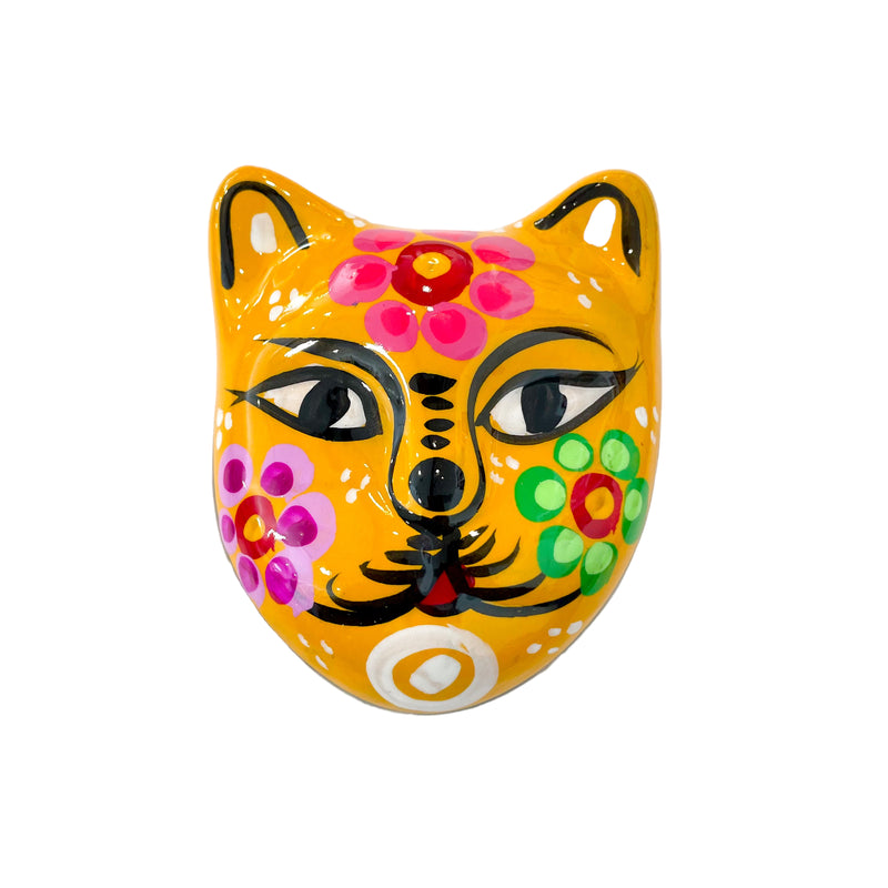 AAES Painted Cat Trinket Box - Yellow - Halloween - Feliz Modern