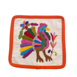 DAI Otomi Linen Coaster - Orange - Coasters - Feliz Modern