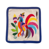 DAI Otomi Linen Coaster - Blue - Coasters - Feliz Modern