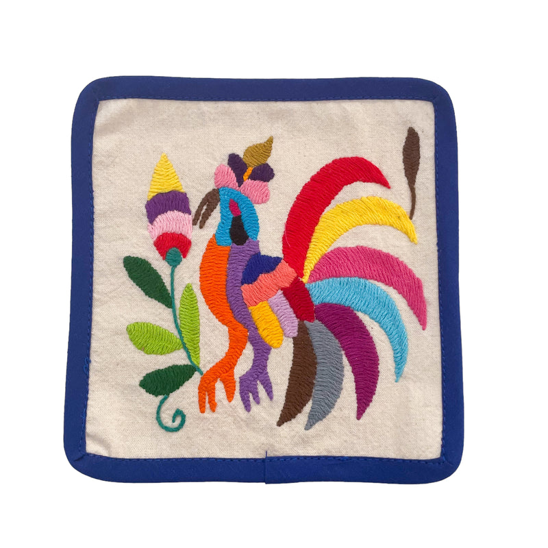 DAI Otomi Linen Coaster - Blue - Coasters - Feliz Modern