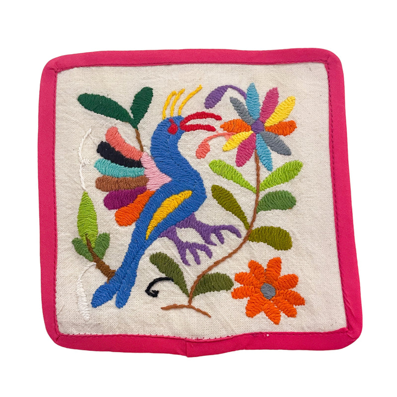 DAI Otomi Linen Coaster - Pink - Coasters - Feliz Modern