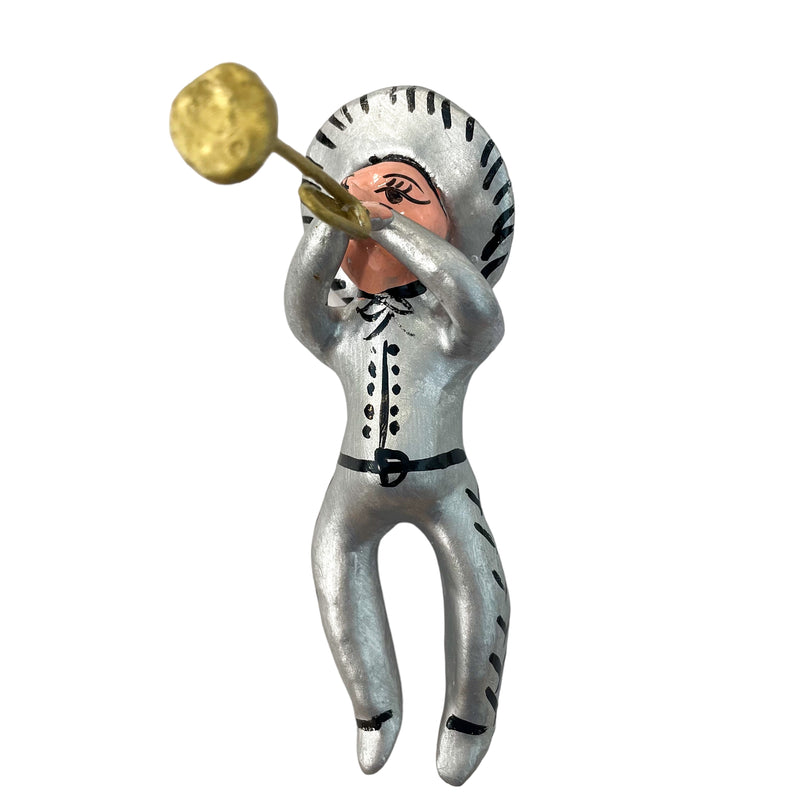 AAES Ceramic Mariachi Ornament - Silver - Decor Objects - Feliz Modern