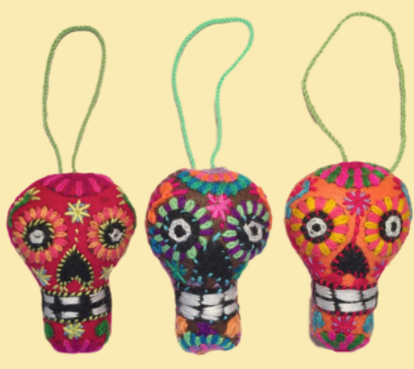 BUI* Embroidered Calavera Ornament -  - Christmas - Feliz Modern