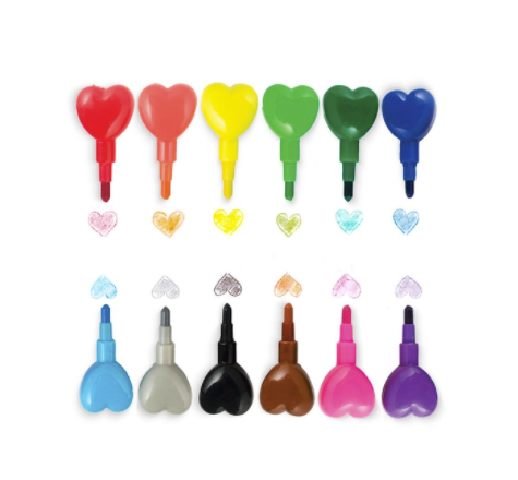 OLY Heart to Heart Stacking Crayons - - Office & Stationery - Feliz Modern