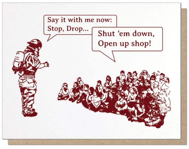 GPLG* Stop Drop Shut Em Down Card -  - Cards - Feliz Modern