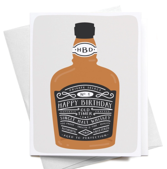 ONKS Whiskey Bottle Birthday Card -  - Cards - Feliz Modern