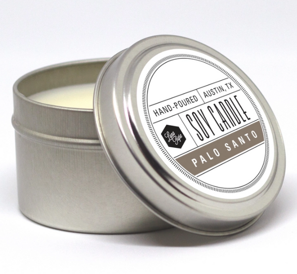 LTC Palo Santo Tin Soy Candle - 4oz (in-store or curbside only due to wax melting in shipment) -  - Candles - Feliz Modern