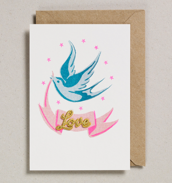 PBL* Love Bird Card with Patch -  - Cards - Feliz Modern
