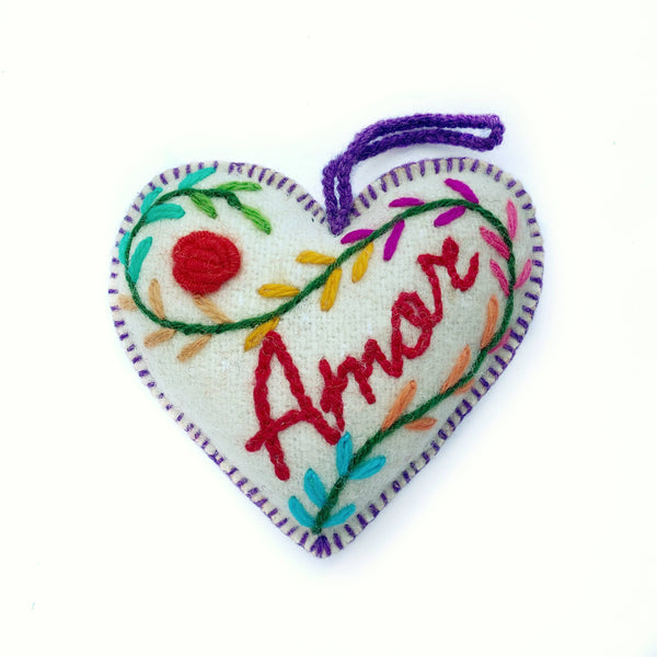 OFO Amor Embroidered Multi Colored Heart -  - Christmas - Feliz Modern