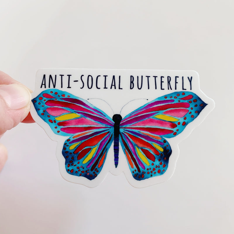 Antisocial Butterfly Sticker