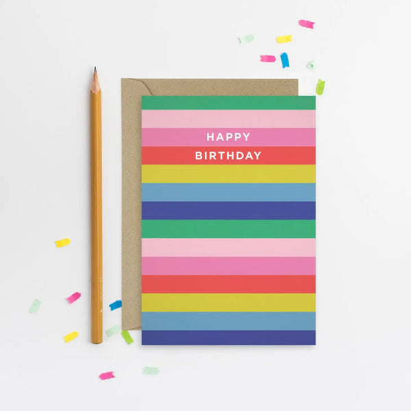 MFIK Birthday Stripes Card -  - Cards - Feliz Modern