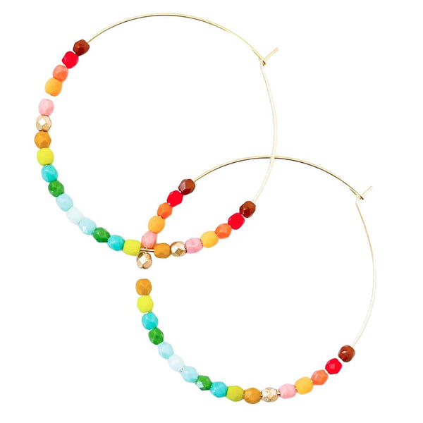 NPT Large Beaded Hoop Earrings -  - Earrings - Feliz Modern