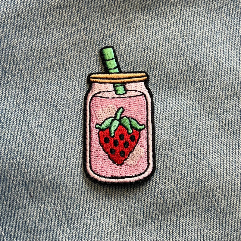 WFLW* Iced Drink Patch - Pink Drink (Strawberry) - Pins & Patches - Feliz Modern