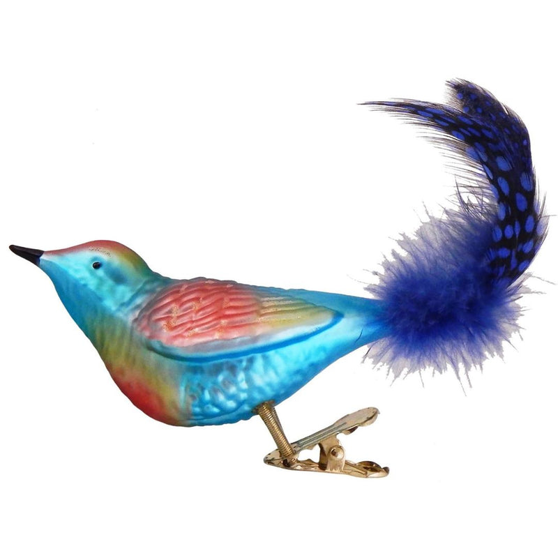 CHBK Clip On Glass Bird - Blue Bird - Christmas - Feliz Modern