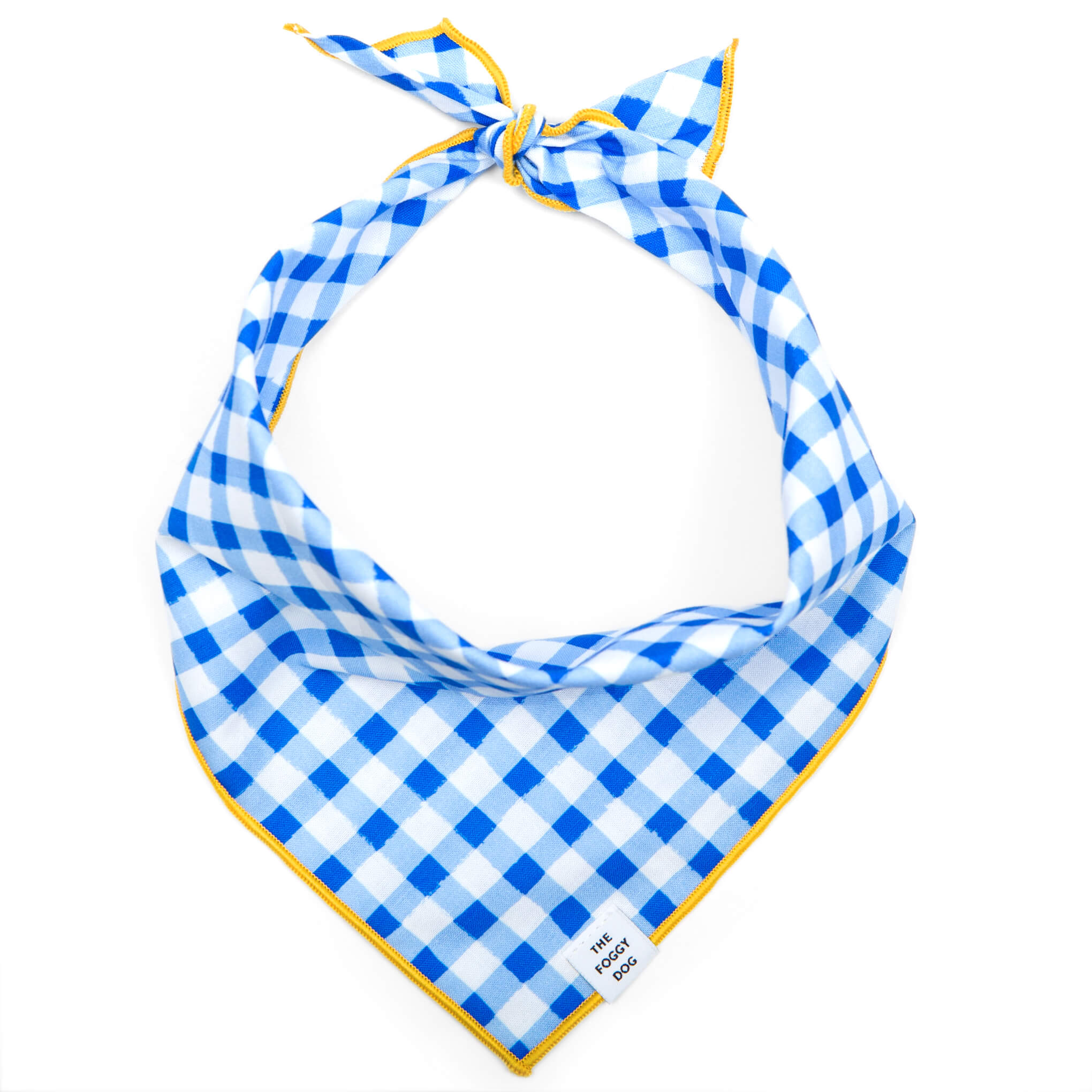 TFD* Blue Gingham Dog Bandana Feliz Modern