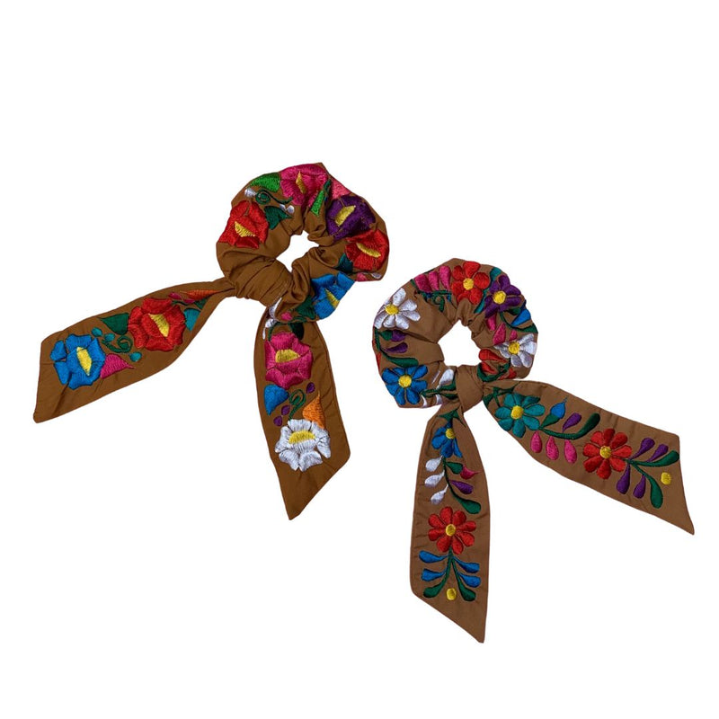 MAPC Floral Scrunchies - Brown - Hair Accessories - Feliz Modern