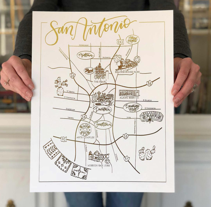 WWG San Antonio Map -  - Art - Feliz Modern