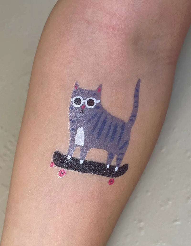 IDL* Skater Cat Temporary Tattoo -  - Party Supplies - Feliz Modern