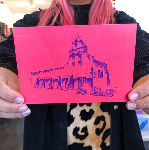 ADO Mission San Juan Postcard 4x6 - Pinkish-Red 4x6 - Art - Feliz Modern