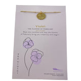 LFTH Floral Birthday Month Necklace - February - Violet - Necklaces - Feliz Modern