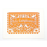 TWH Feliz Cumpleanos Papel Picado Card - Orange - Cards - Feliz Modern
