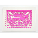 TWH Thank You Papel Picado Card - Pink - Cards - Feliz Modern