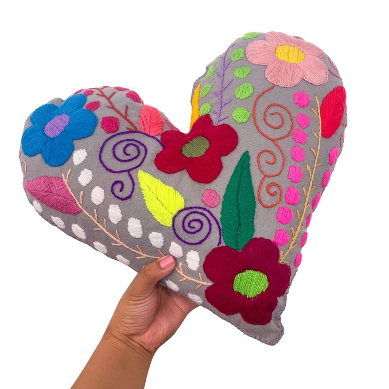DAI Heart Pillow - Gray - Pillows & Throws - Feliz Modern