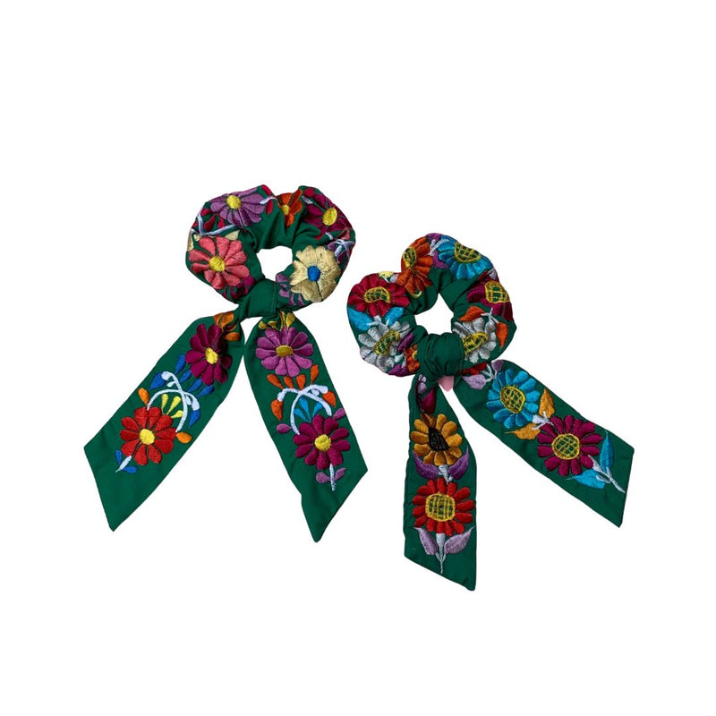 MAPC Floral Scrunchies - Green - Hair Accessories - Feliz Modern