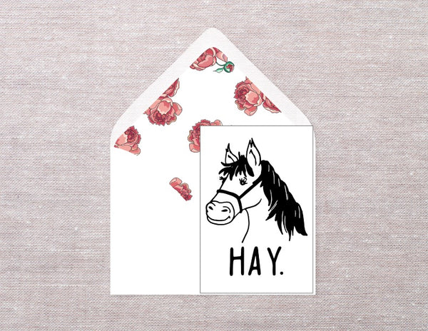 IAP* "Hay" Greeting Card -  - Cards - Feliz Modern
