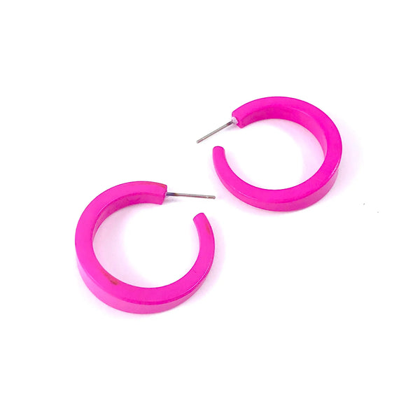 LTLV* Hot Pink Hoop Earrings -  - Earrings - Feliz Modern