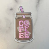 WFLW Iced Latte Sticker - Coffee Sticker - Stickers - Feliz Modern