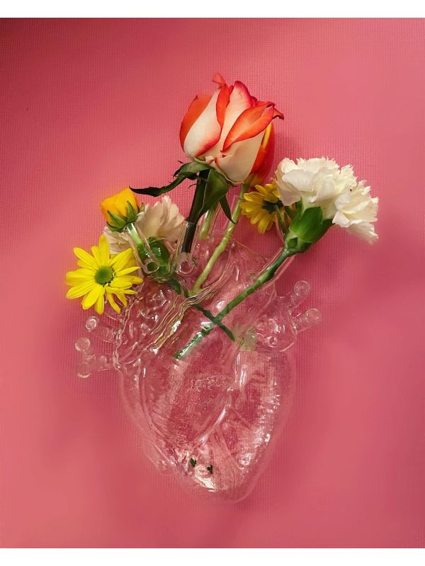 SLTI* Love in Bloom Glass Heart Vase -  - Vases & Planters - Feliz Modern