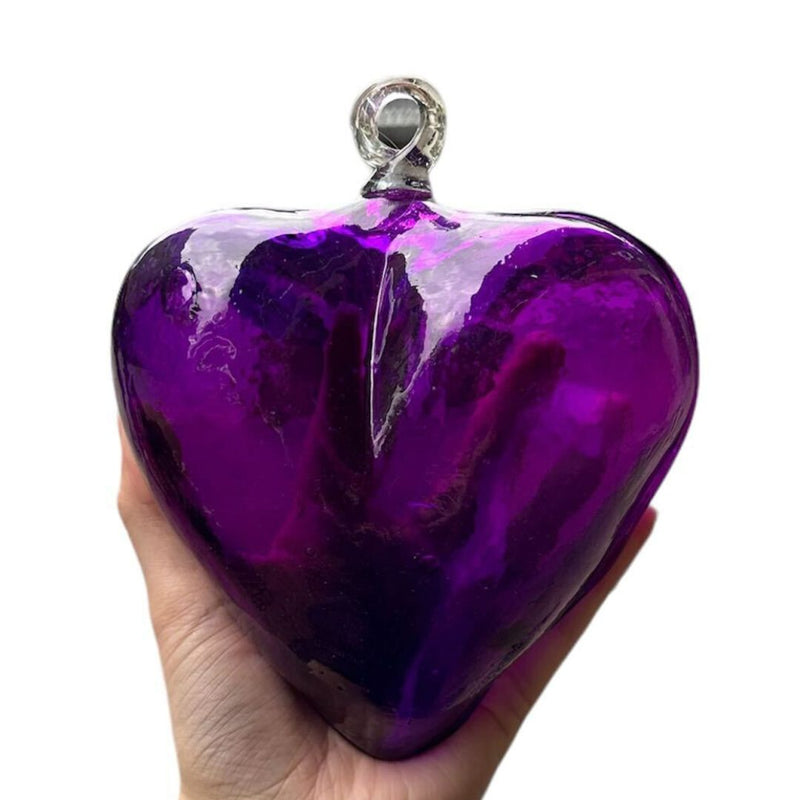 FMD Handmade Glass Heart Ornament - Purple - Christmas - Feliz Modern