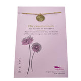 LFTH Floral Birthday Month Necklace - November - Chrysanthemum - Necklaces - Feliz Modern