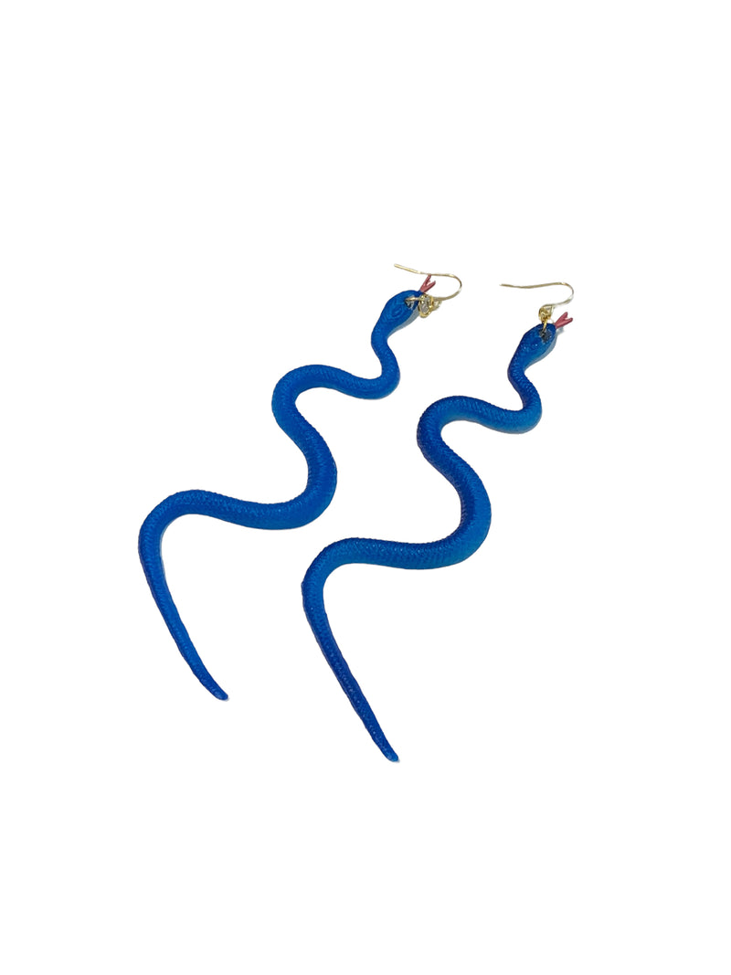NZNZ Snake Earrings - Blue - Earrings - Feliz Modern