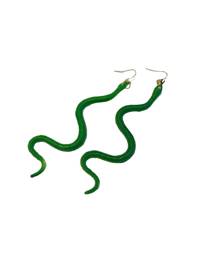 NZNZ Snake Earrings - Forest Green - Earrings - Feliz Modern