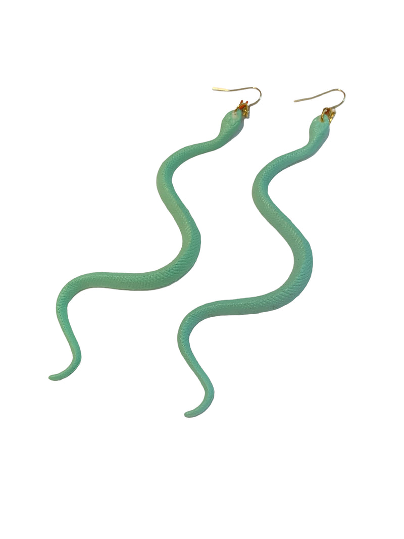NZNZ Snake Earrings - Mint Green - Earrings - Feliz Modern