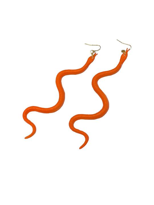 NZNZ Snake Earrings - Orange - Earrings - Feliz Modern