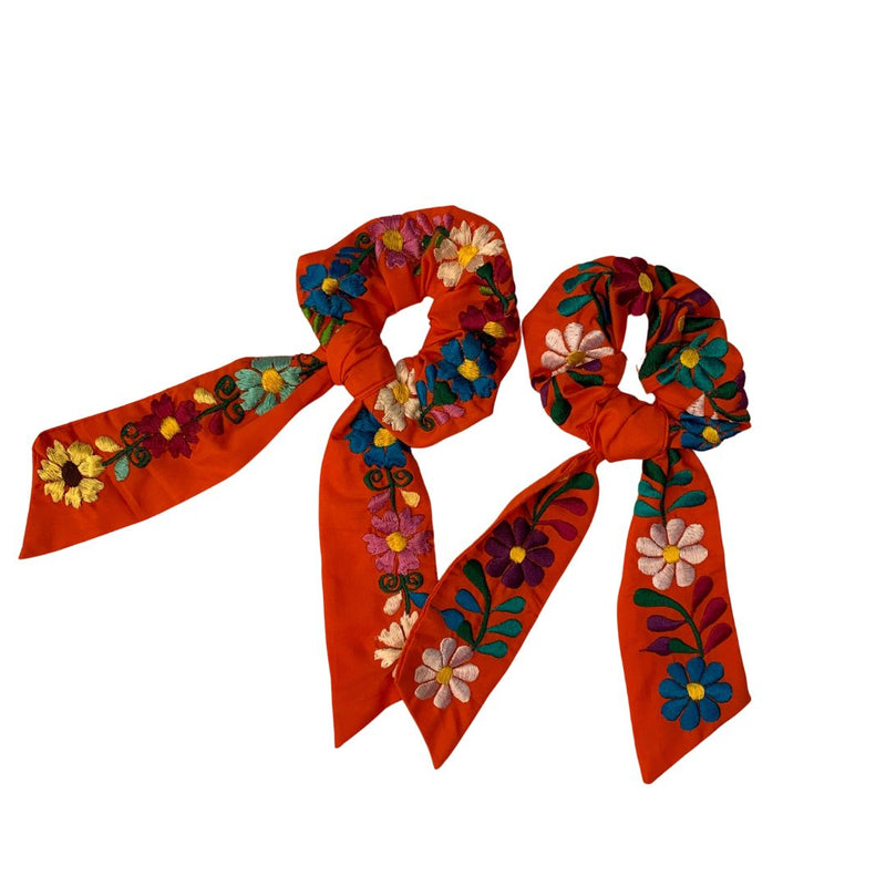 MAPC Floral Scrunchies - Orange - Hair Accessories - Feliz Modern
