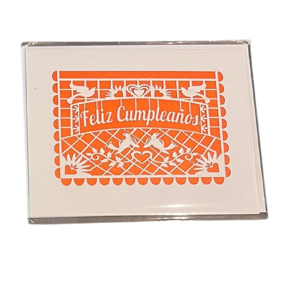 TWH Papel Picado Card - Orange Feliz Card - Cards - Feliz Modern