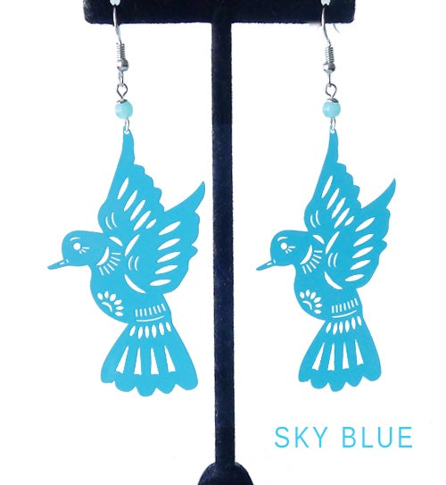XOC Papel Picado Dove Earrings - Sky Blue - Earrings - Feliz Modern