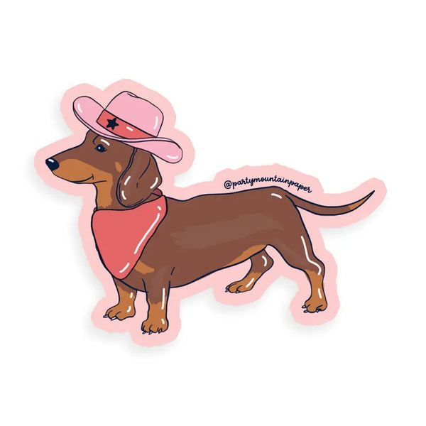 PMP Daschund Cowboy Sticker -  - Stickers - Feliz Modern