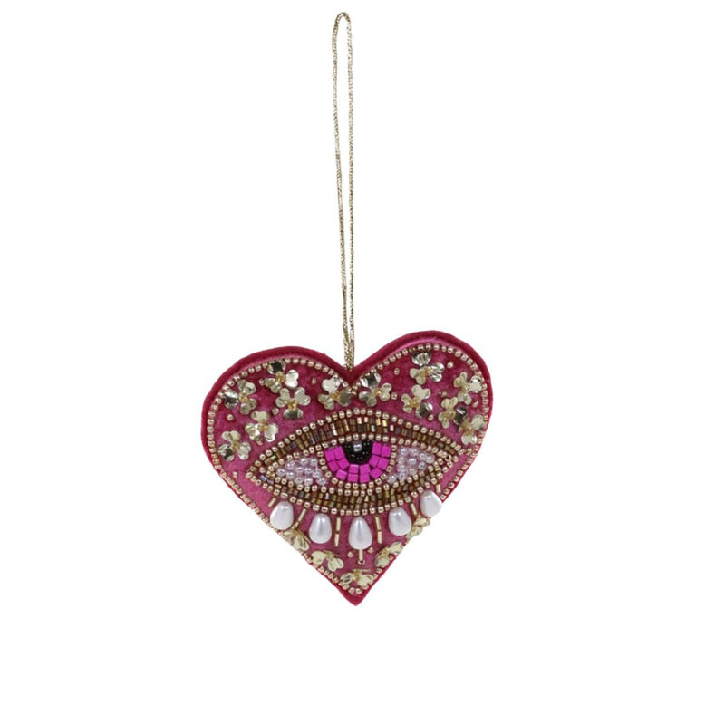 CFC Sacred Eye Heart Ornament - Magenta - Christmas - Feliz Modern
